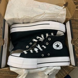 Converse CTAS Lift Hi black/white/white womens size 9